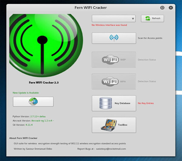 Phần mềm hack wifi Fern WiFi Cracker