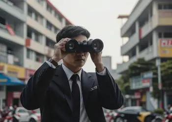 Thám tử theo dõi chuyên nghiệp làm việc bí mật.
